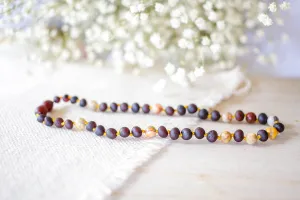 Crazy Agate   Raw Cherry Baltic Amber Necklace
