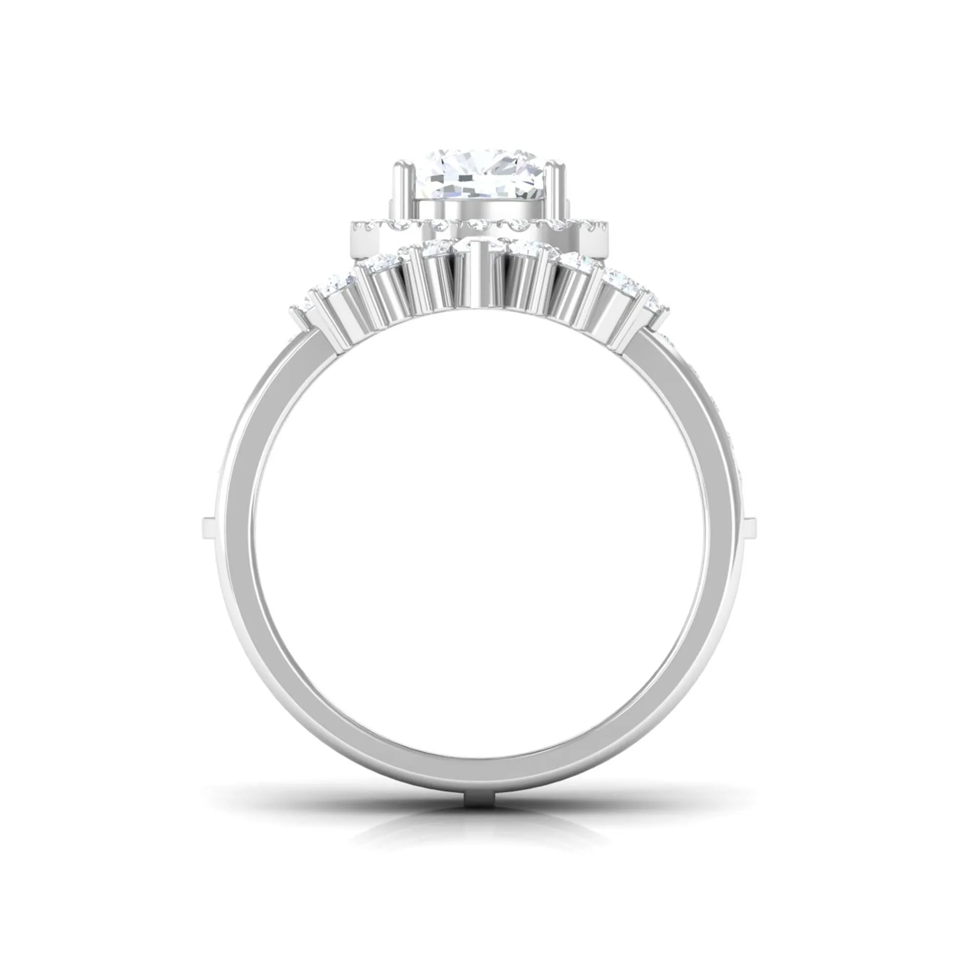 Cushion Moissanite Vintage Inspired Wedding Ring Set