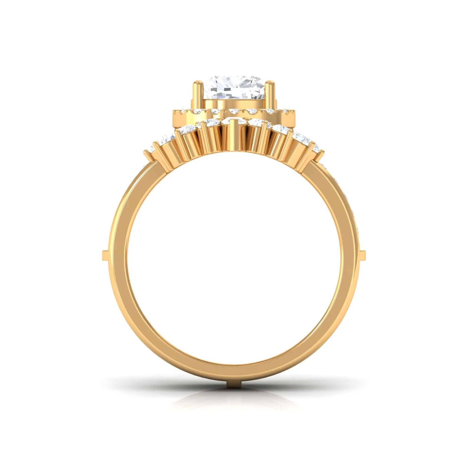 Cushion Moissanite Vintage Inspired Wedding Ring Set