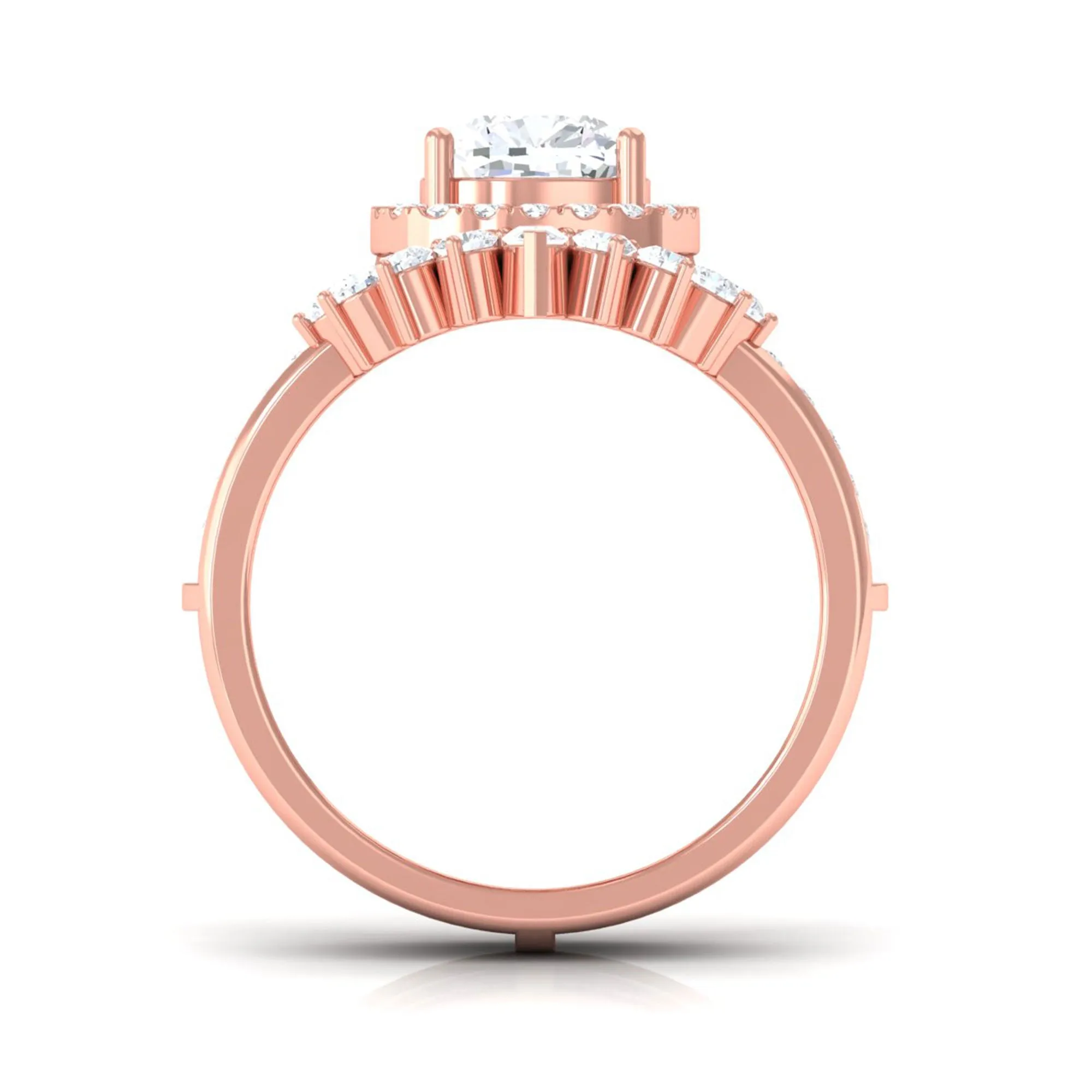 Cushion Moissanite Vintage Inspired Wedding Ring Set
