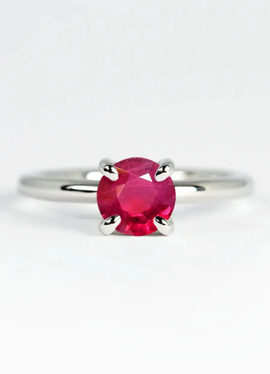 Custom Ruby Solitaire Engagement Rings
