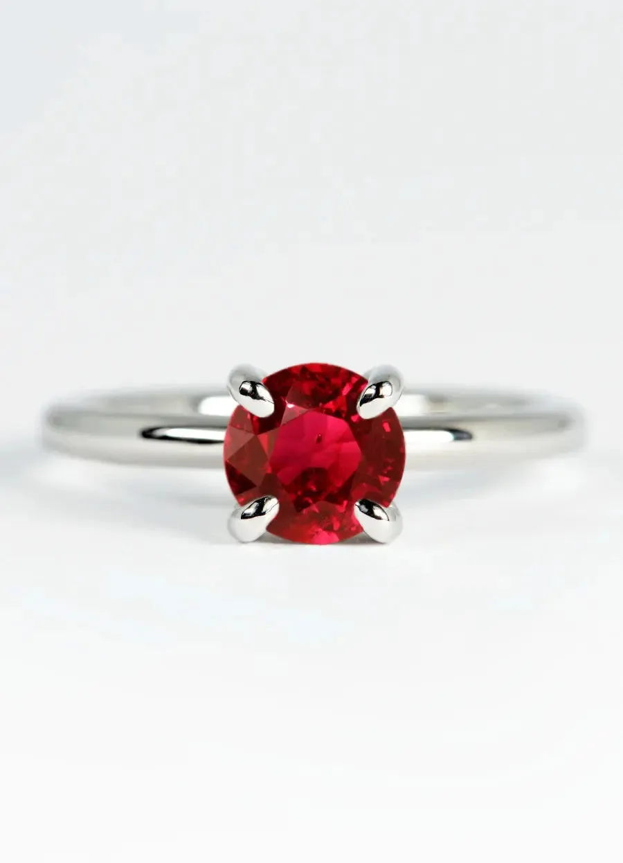 Custom Ruby Solitaire Engagement Rings