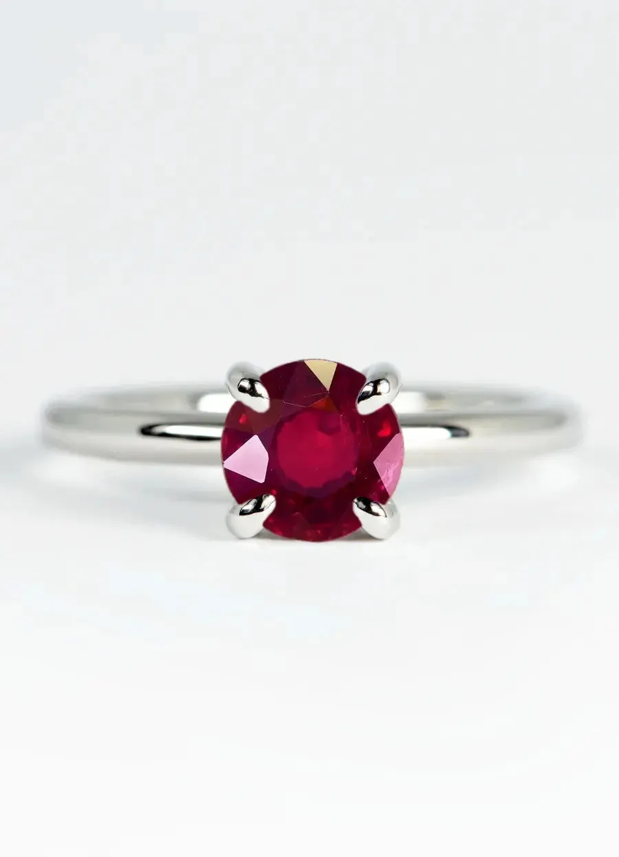 Custom Ruby Solitaire Engagement Rings