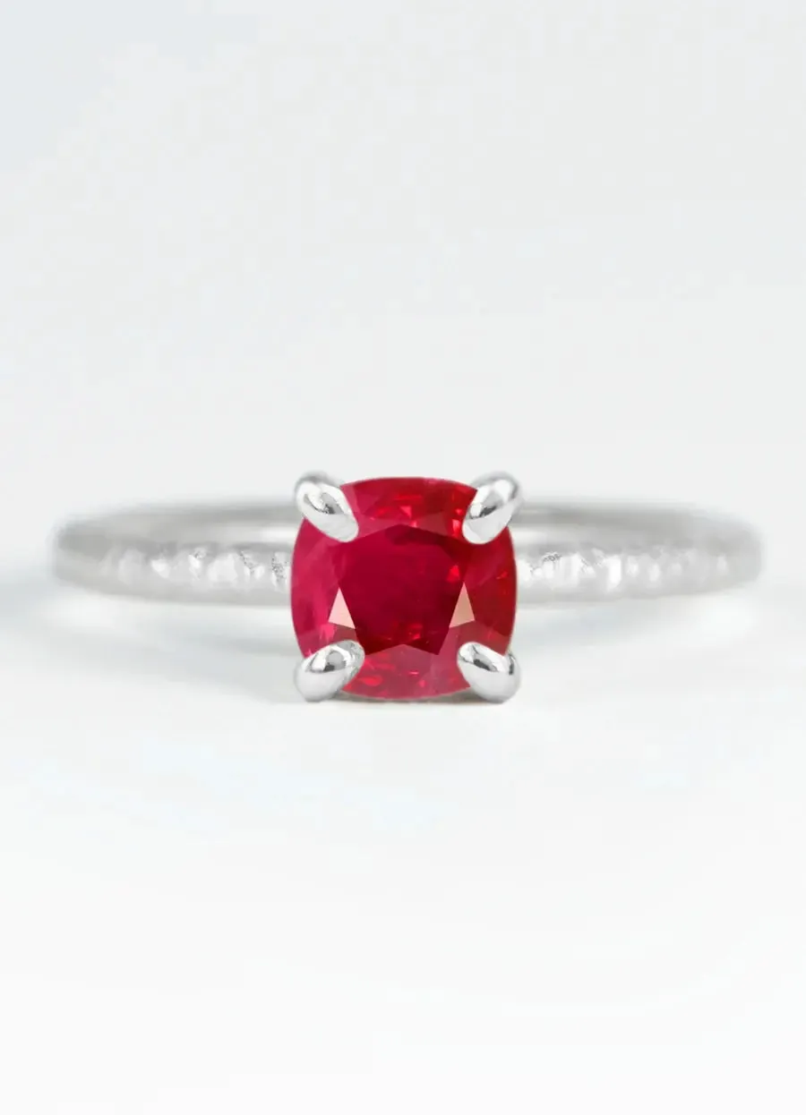 Custom Ruby Solitaire Engagement Rings