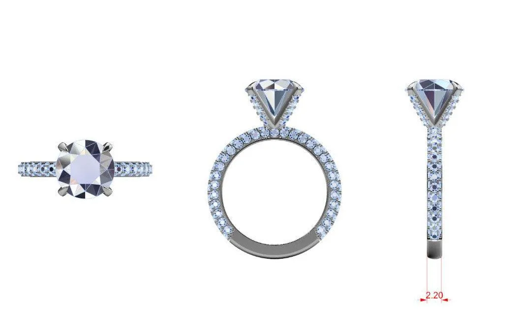 Diamond Basket 1 carat Engagement Ring