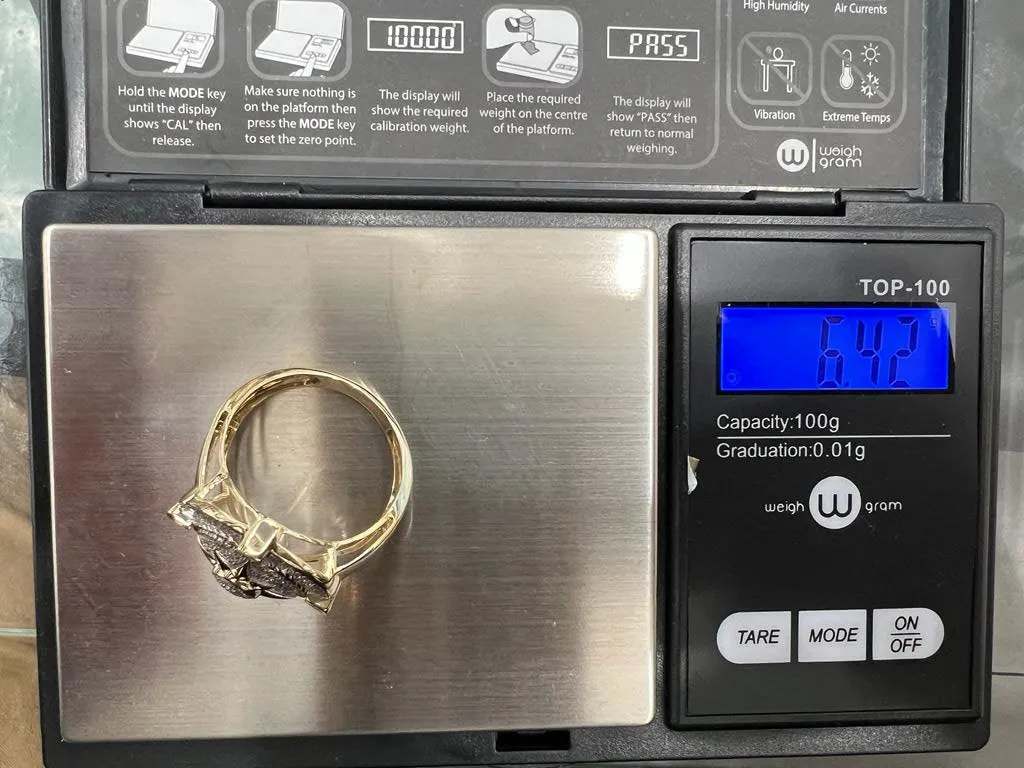 Diamond Ring for Men, 10K Solid Gold Mens Ring, Iced Out Ring Men Engagement Ring, Big Diamond Ring, Big Ring, Hip Hop Jewelry, Gift for Him