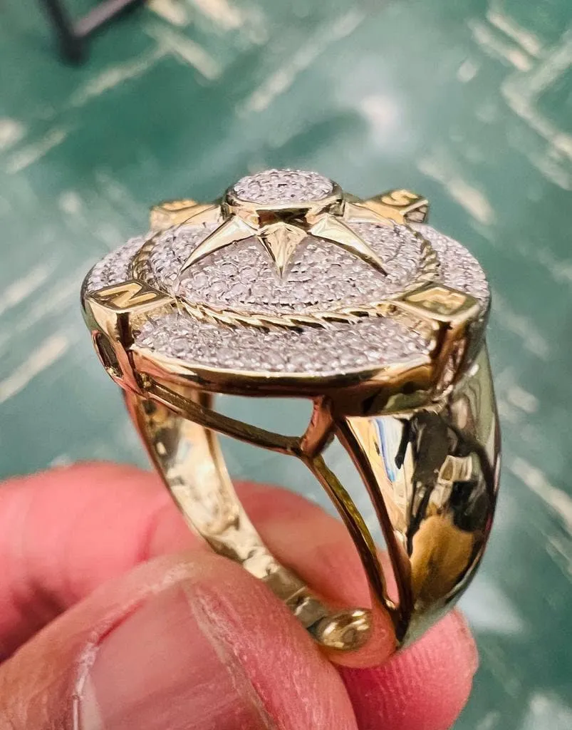 Diamond Ring for Men, 10K Solid Gold Mens Ring, Iced Out Ring Men Engagement Ring, Big Diamond Ring, Big Ring, Hip Hop Jewelry, Gift for Him