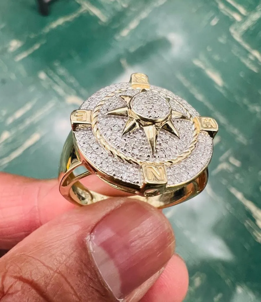 Diamond Ring for Men, 10K Solid Gold Mens Ring, Iced Out Ring Men Engagement Ring, Big Diamond Ring, Big Ring, Hip Hop Jewelry, Gift for Him
