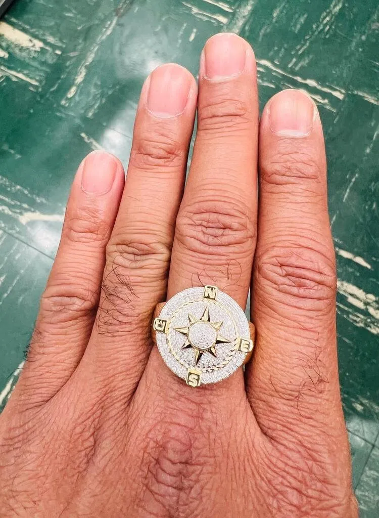 Diamond Ring for Men, 10K Solid Gold Mens Ring, Iced Out Ring Men Engagement Ring, Big Diamond Ring, Big Ring, Hip Hop Jewelry, Gift for Him