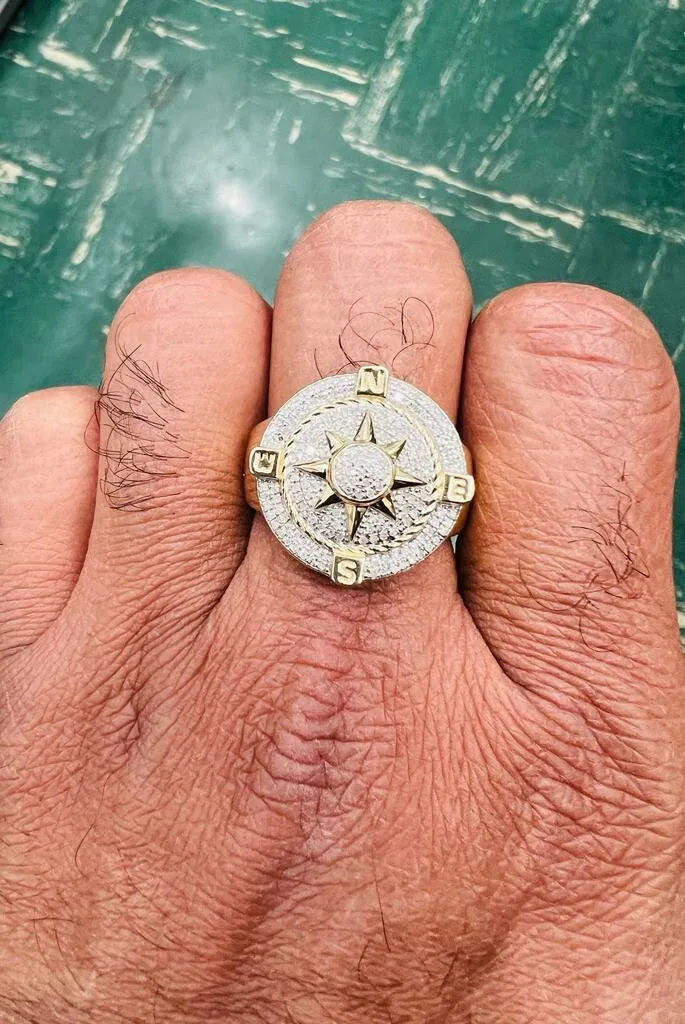 Diamond Ring for Men, 10K Solid Gold Mens Ring, Iced Out Ring Men Engagement Ring, Big Diamond Ring, Big Ring, Hip Hop Jewelry, Gift for Him