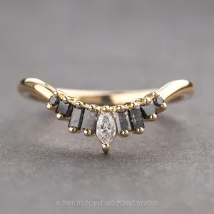 Diamond Wedding Band, Ombre Wren Setting, 14k Yellow Gold