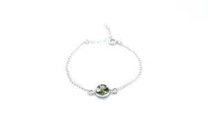 ESSENTIALS Green Amber Link Chain Bracelet