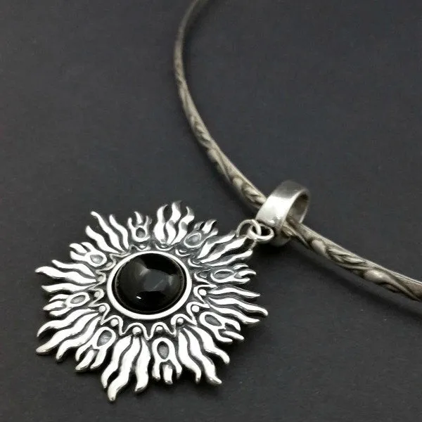 FIRE Pendant & Collar Enhancer {Moonstone, Carnelian or Onyx}