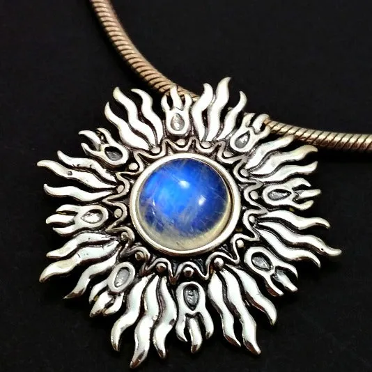 FIRE Pendant & Collar Enhancer {Moonstone, Carnelian or Onyx}