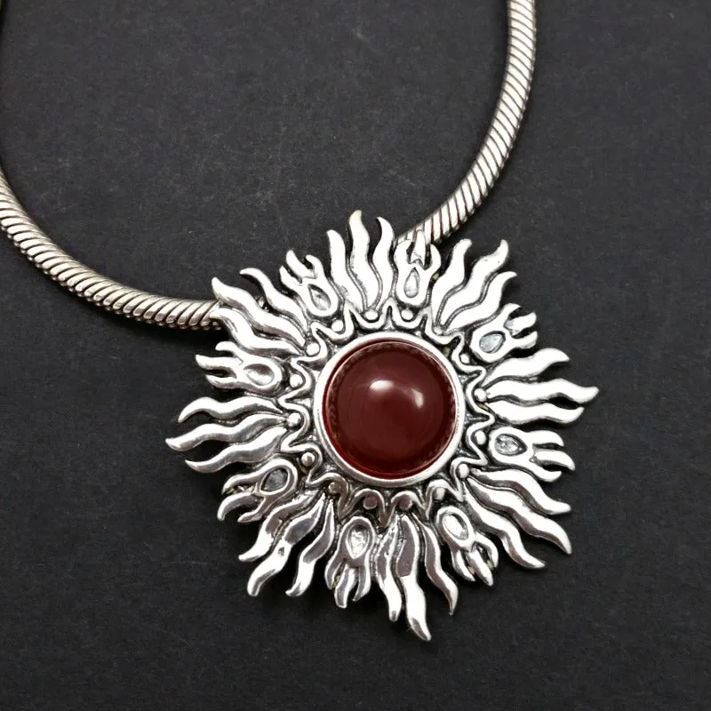FIRE Pendant & Collar Enhancer {Moonstone, Carnelian or Onyx}