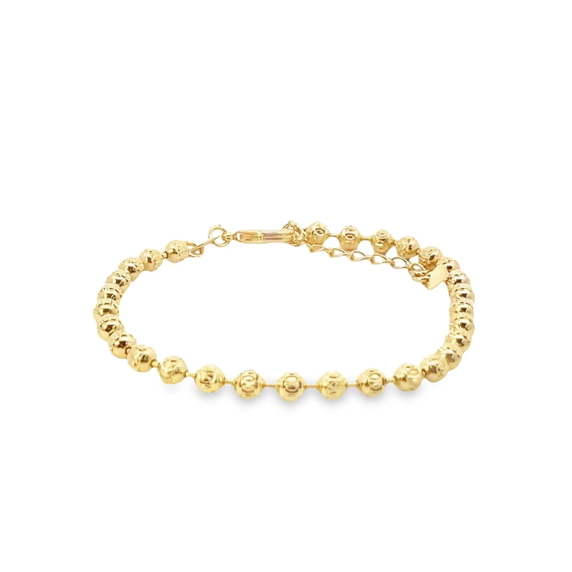 Gold Ball Chain Beaded Necklace (I595)