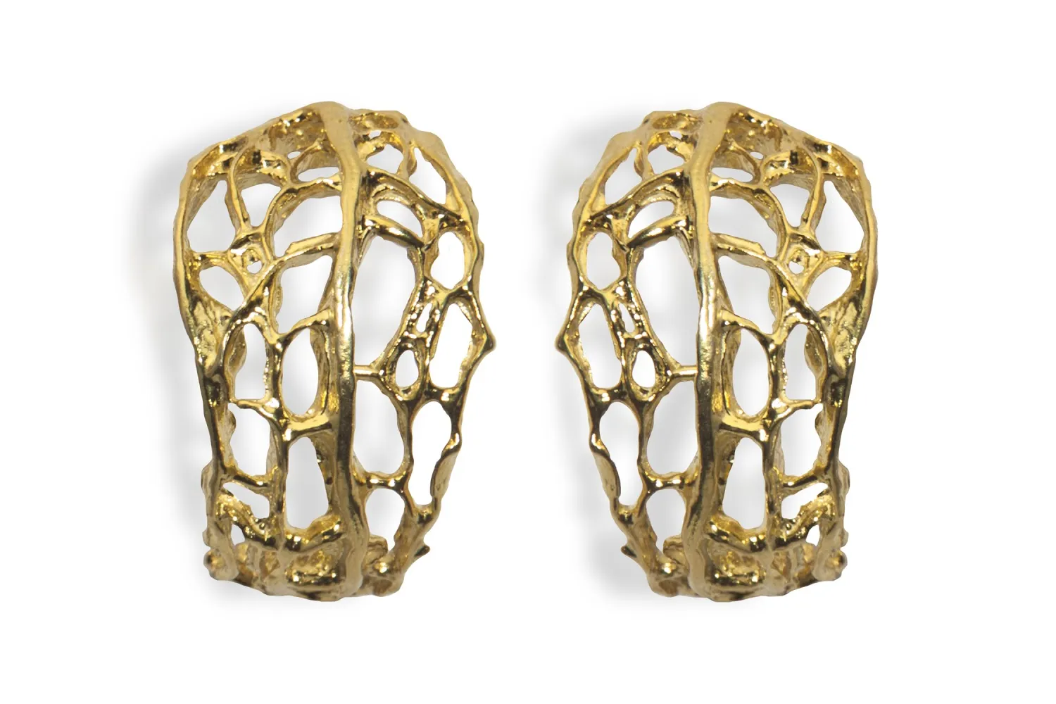 Gold Sea Fan Curve Earring
