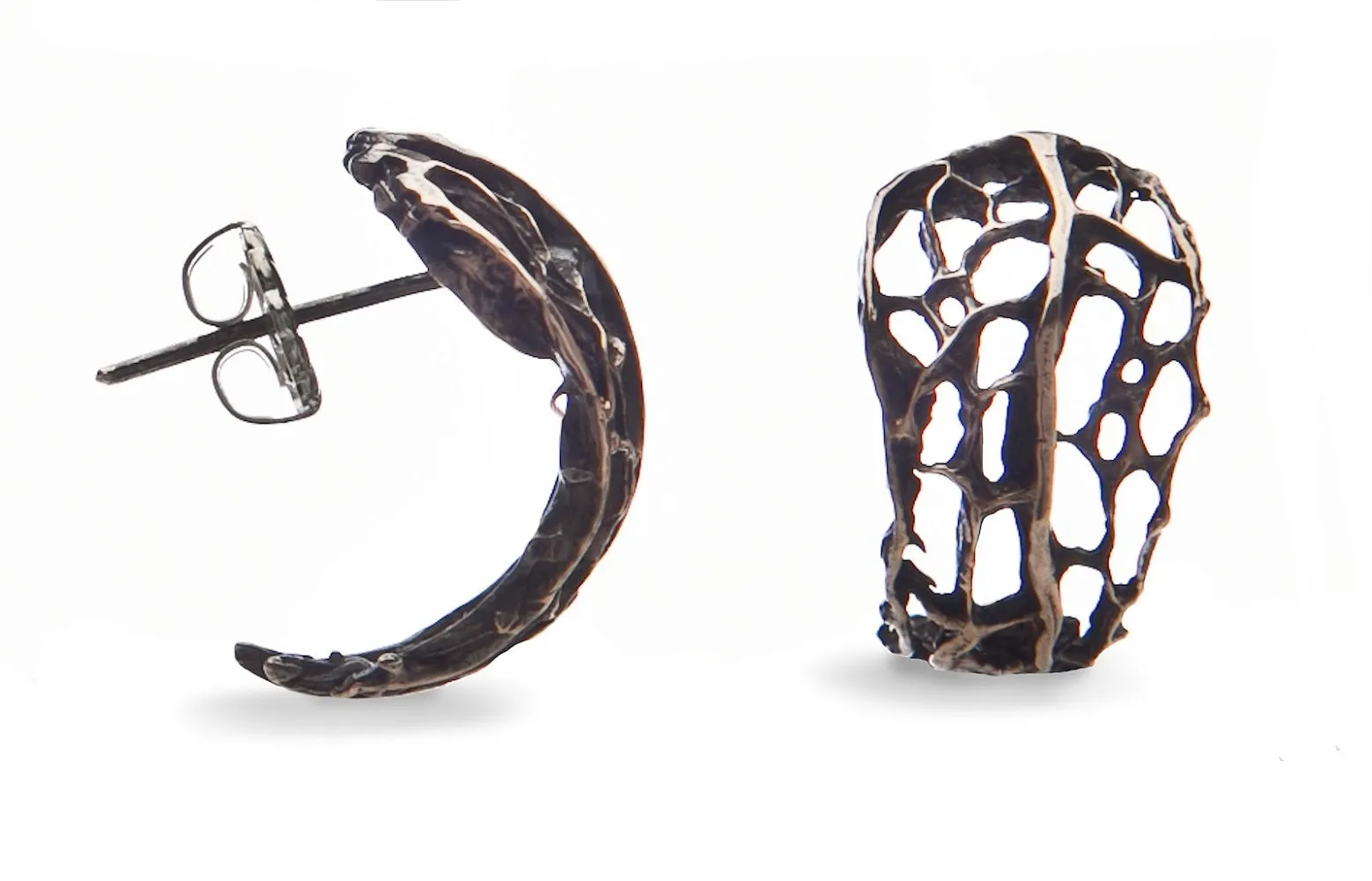 Gold Sea Fan Curve Earring