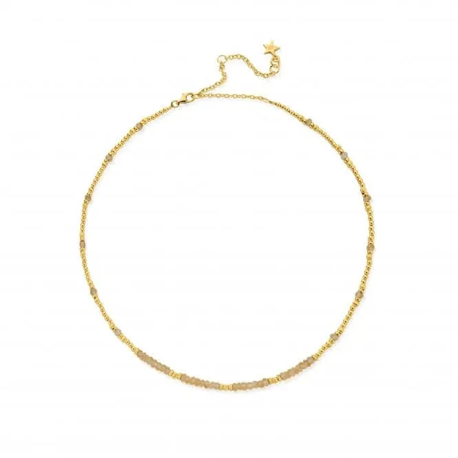 Gold Soulful Rays Citrine Choker Necklace GNCPDS