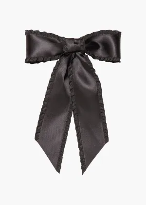 Harper Bow Barrette -- Black