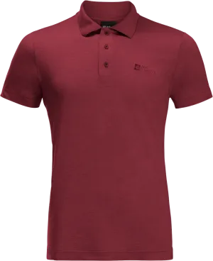 Jack Wolfskin Men&#x27;s Travel Polo Deep Ruby | Buy Jack Wolfskin Men&#x27;s Travel Polo Deep Ruby here | Outnorth