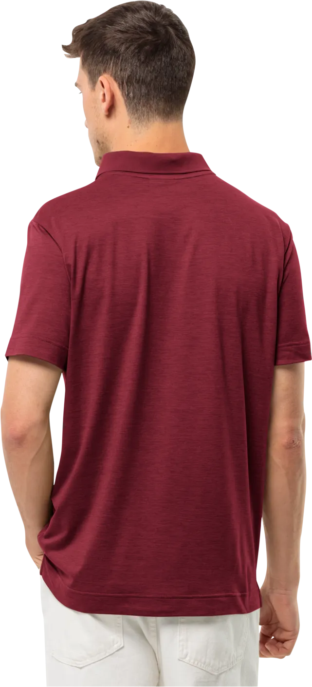 Jack Wolfskin Men&#x27;s Travel Polo Deep Ruby | Buy Jack Wolfskin Men&#x27;s Travel Polo Deep Ruby here | Outnorth