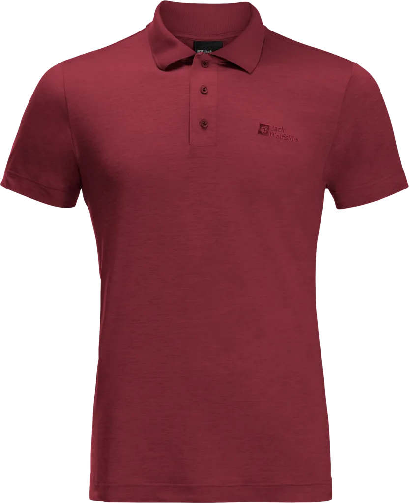 Jack Wolfskin Men&#x27;s Travel Polo Deep Ruby | Buy Jack Wolfskin Men&#x27;s Travel Polo Deep Ruby here | Outnorth