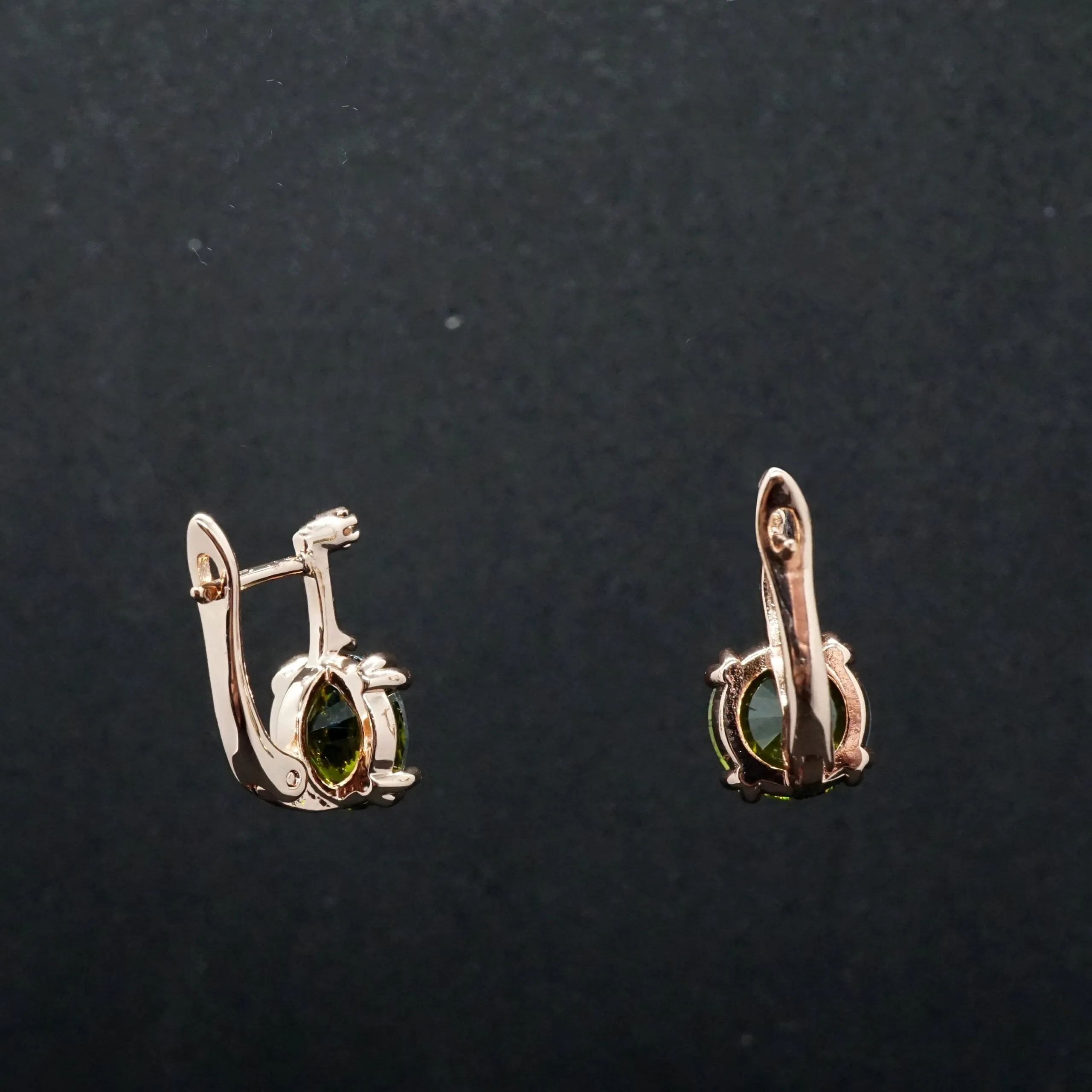 Jessica X - Rose Gold Red,Green,Blue Sapphire Small Drop Earrings