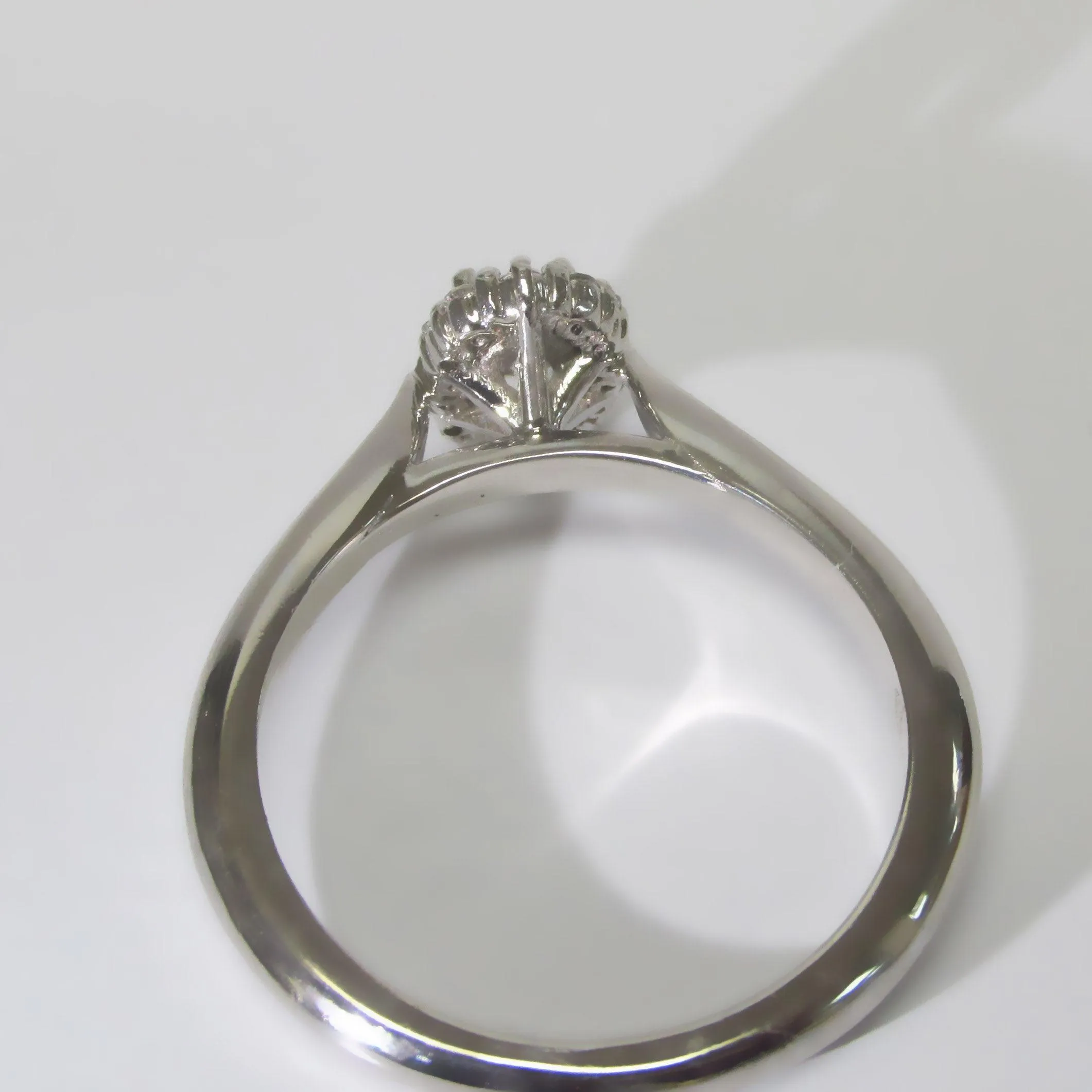 Lab Grown Oval Diamond Cluster Halo Engagement Ring 0.42 ctw