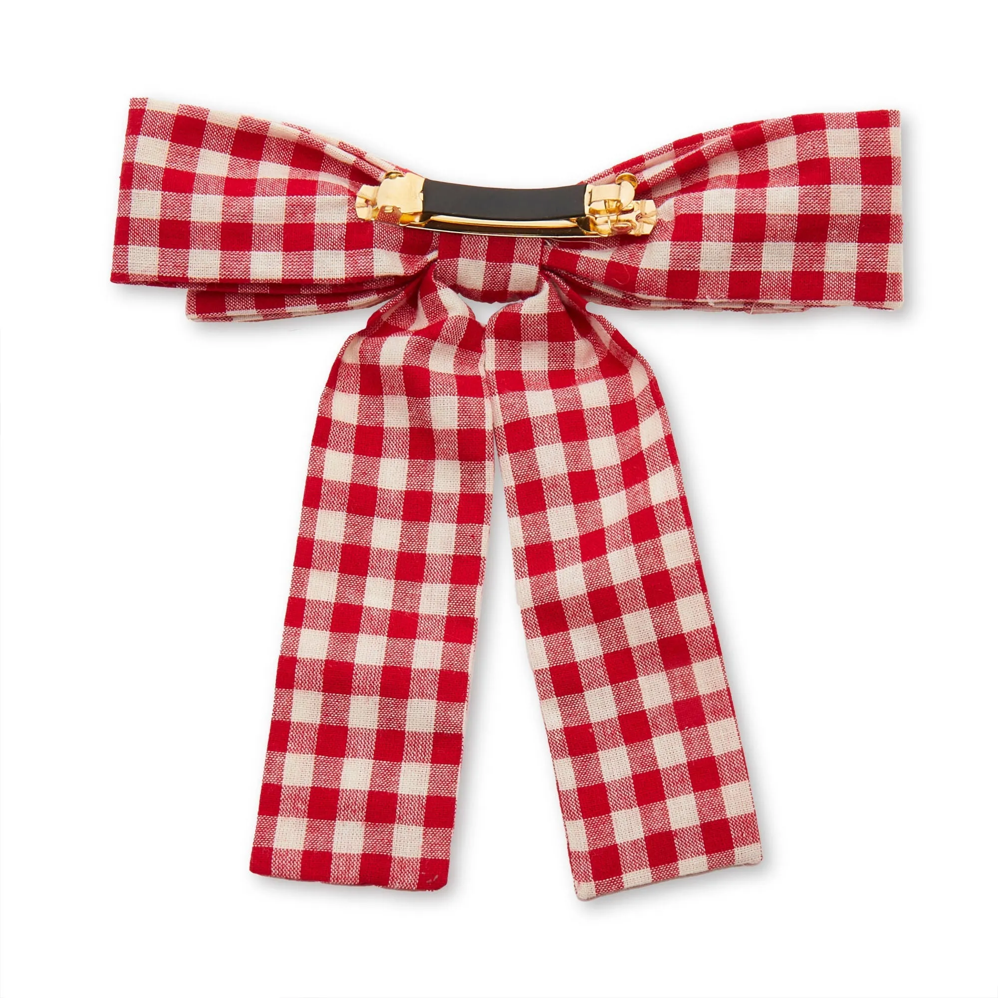 LADYBUG RED GINGHAM ANTOINETTE BOW BARRETTE