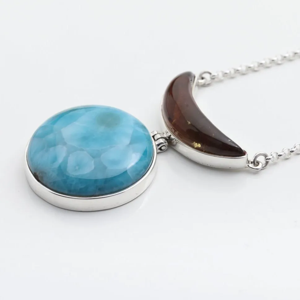 Larimar Amber Necklace Izzy