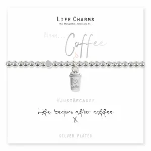 Life Charms Life Begins After Coffee Bracelet