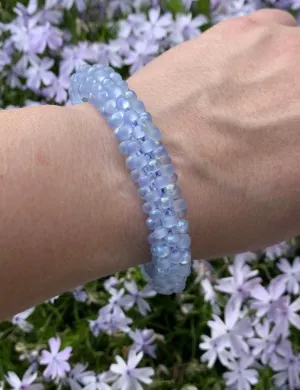 Light blue crocheted bracelet