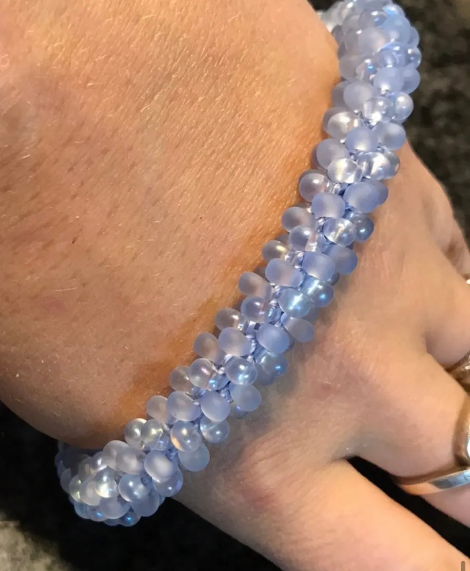 Light blue crocheted bracelet