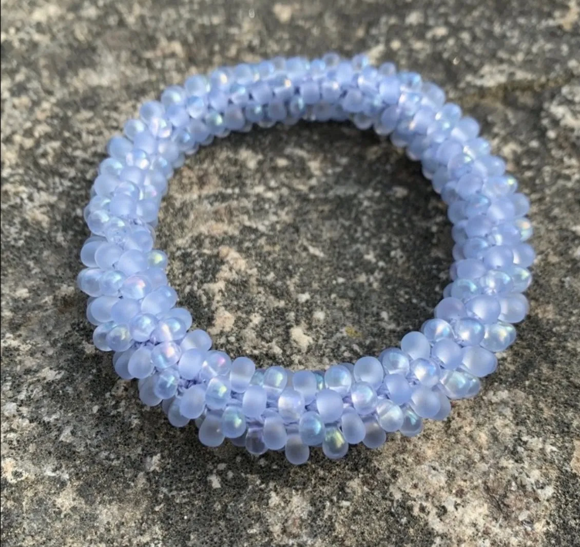 Light blue crocheted bracelet