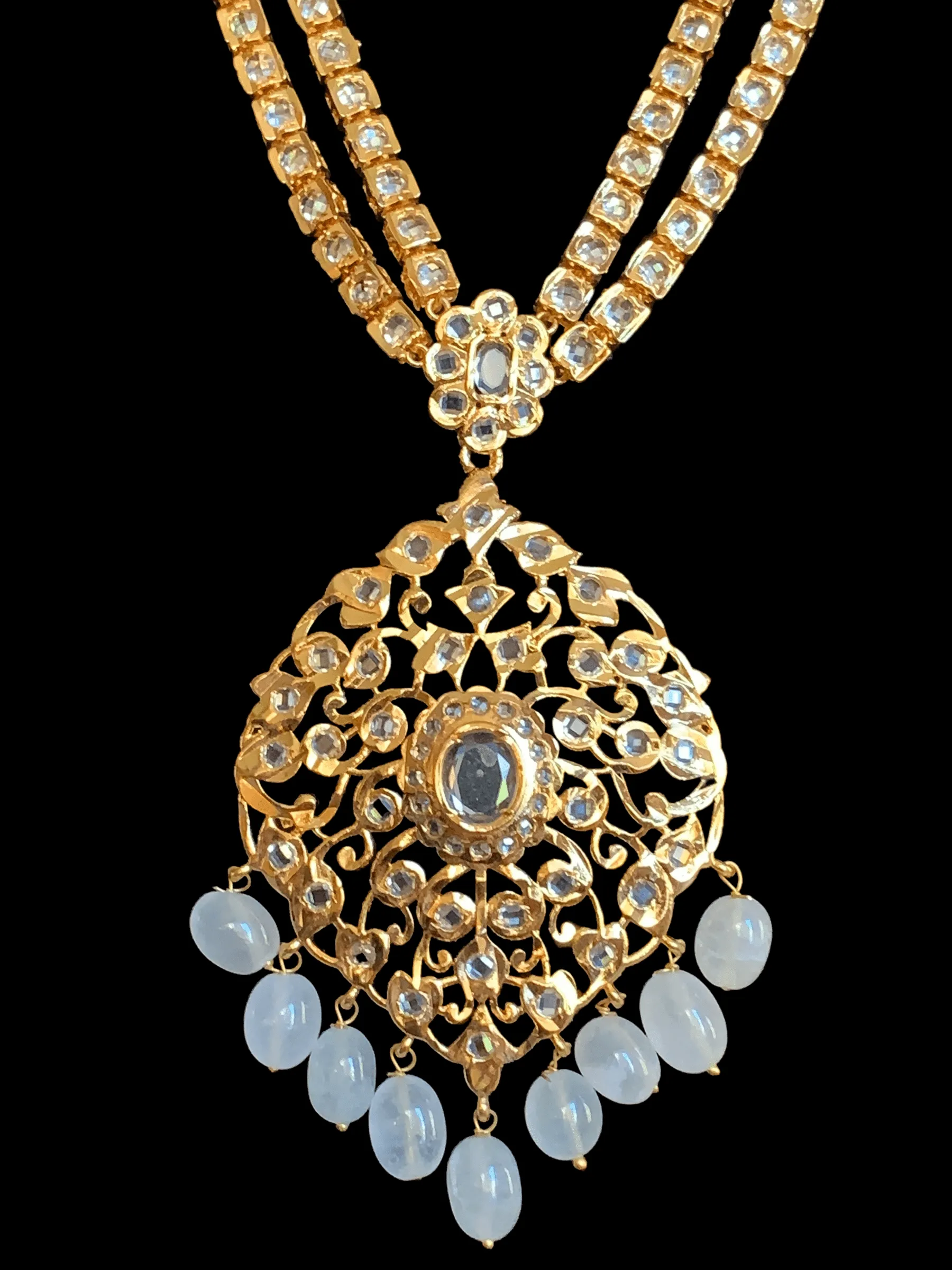 LN101 Hina rani haar in white  beads   ( SHIPS IN 4 WEEKS)