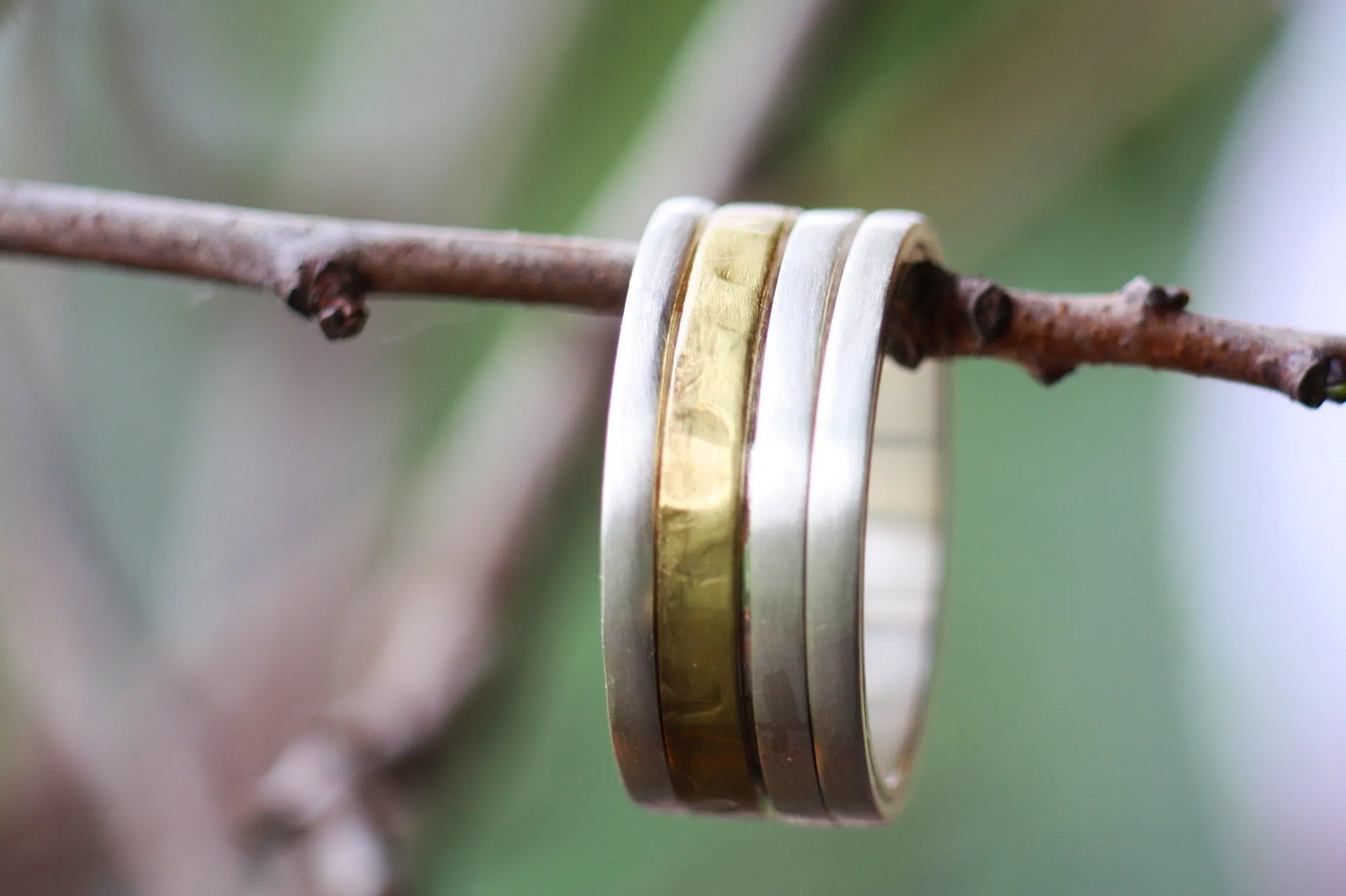 Mens engagement Silver Spinner ring