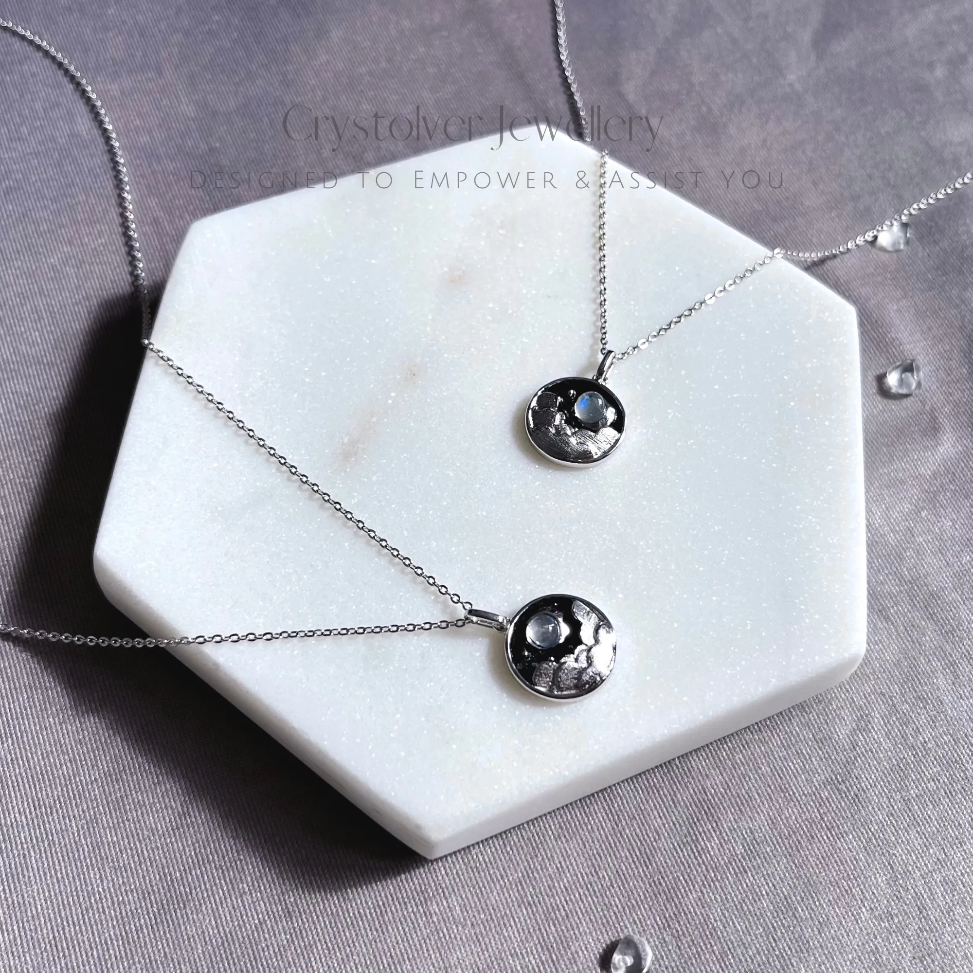 Moonstone Cloud Star Pendant Necklace