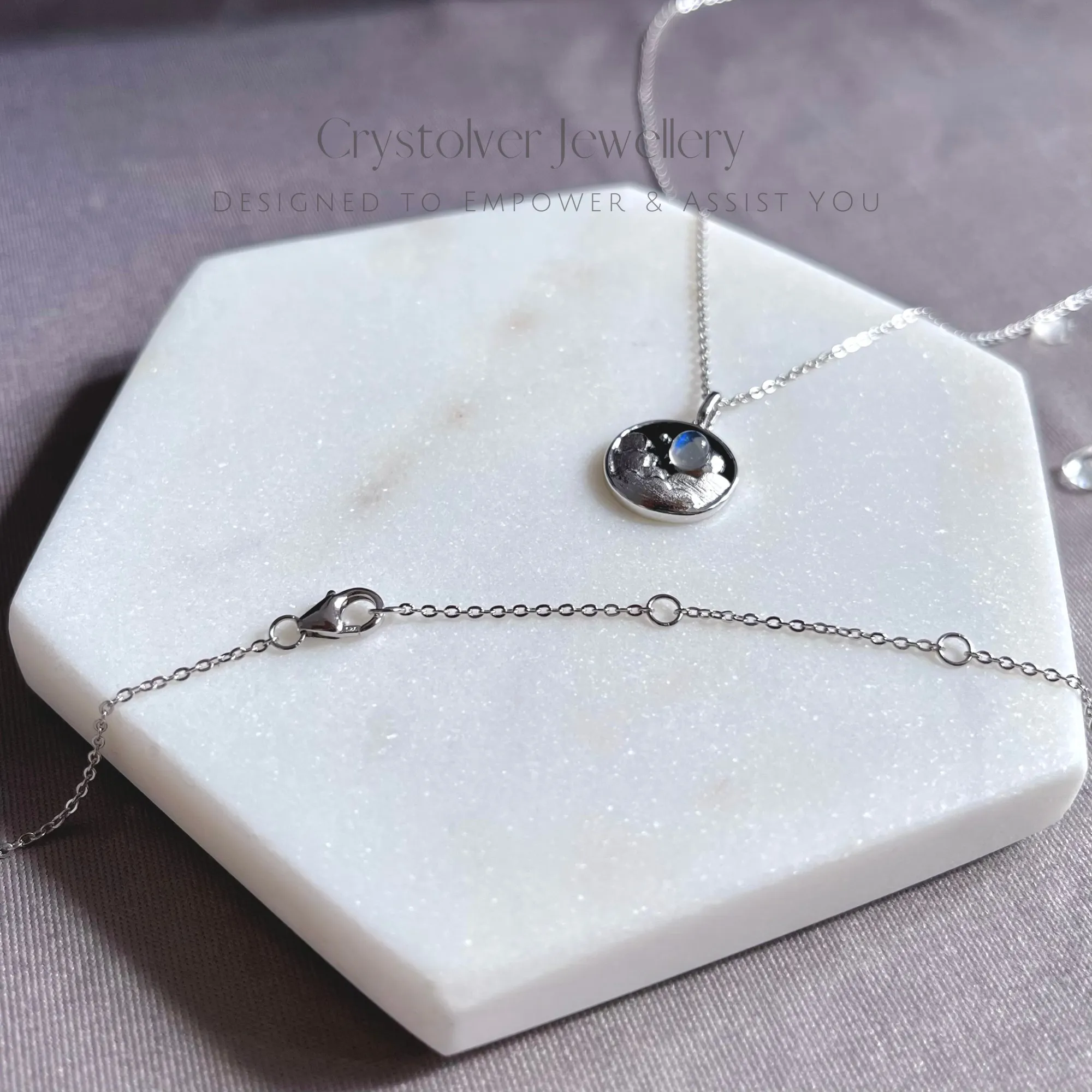 Moonstone Cloud Star Pendant Necklace