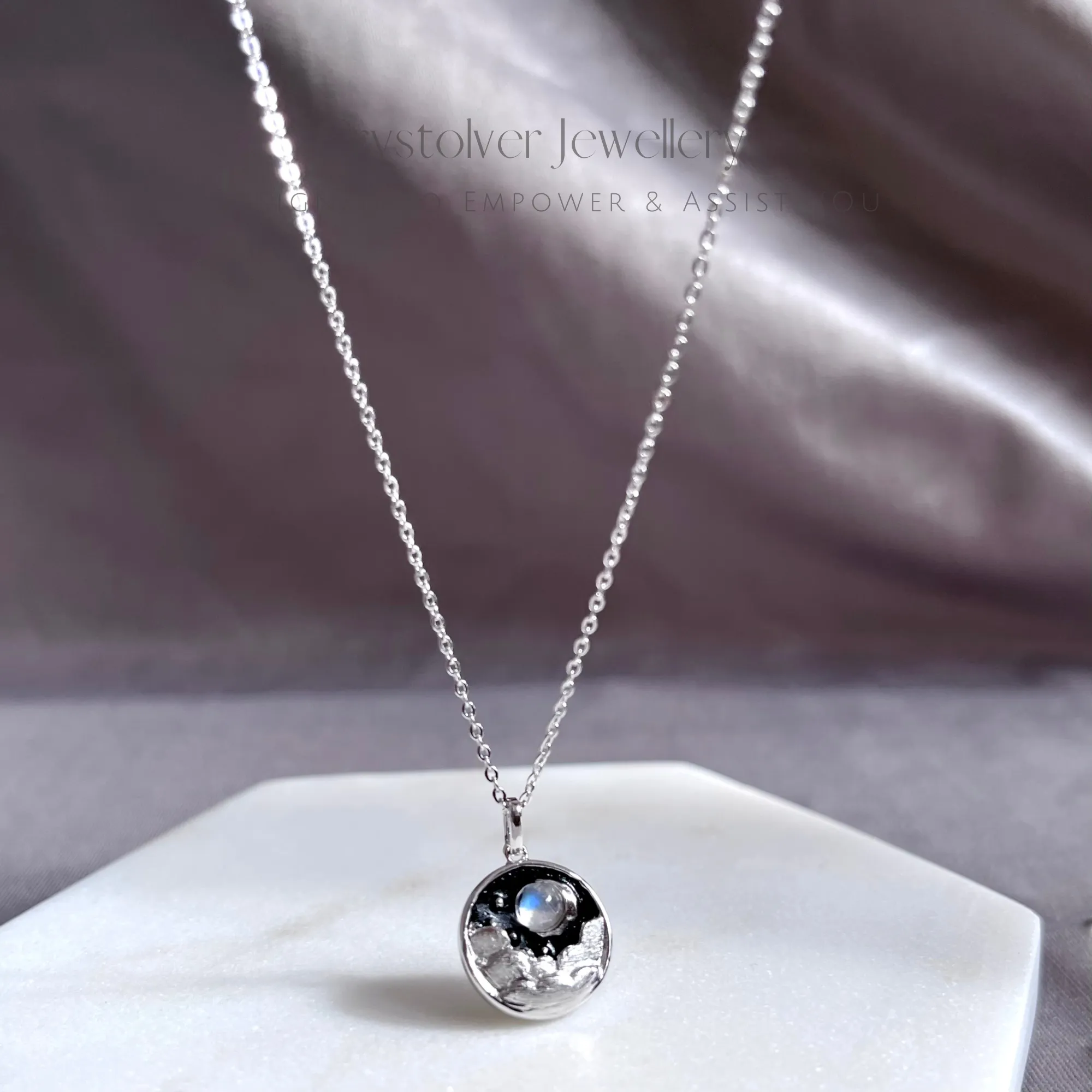 Moonstone Cloud Star Pendant Necklace