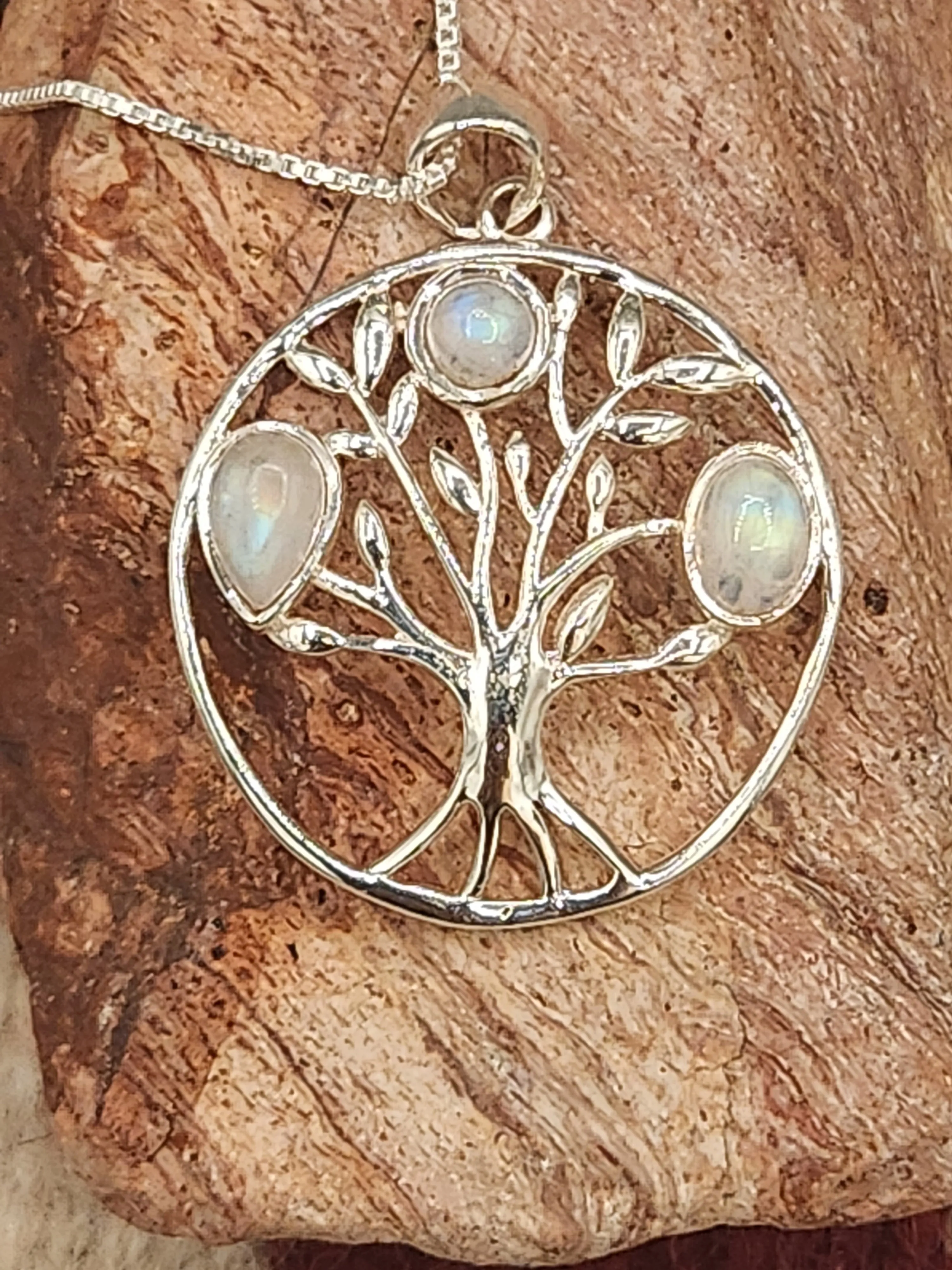 MOONSTONE TREE OF LIFE PENDANT