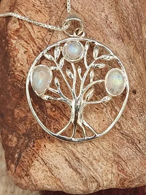 MOONSTONE TREE OF LIFE PENDANT