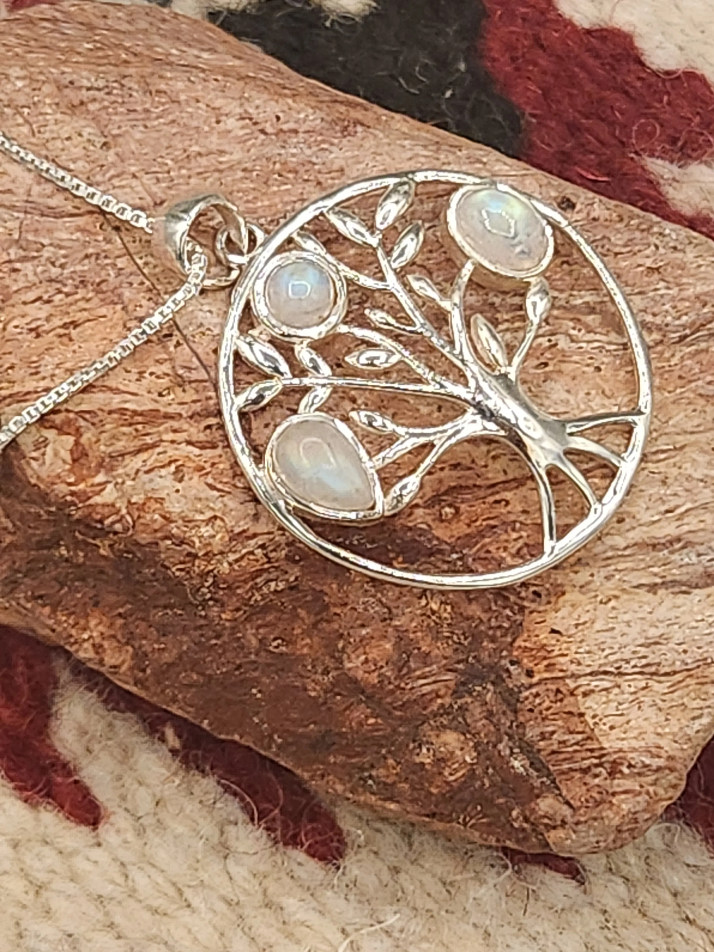 MOONSTONE TREE OF LIFE PENDANT