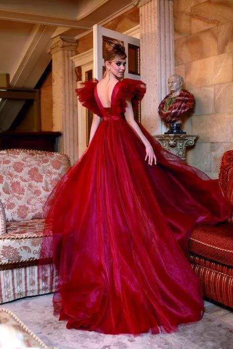 Mozz Red Evening Dress