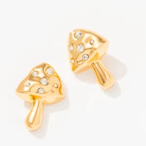 Mushroom Earrings in Clear