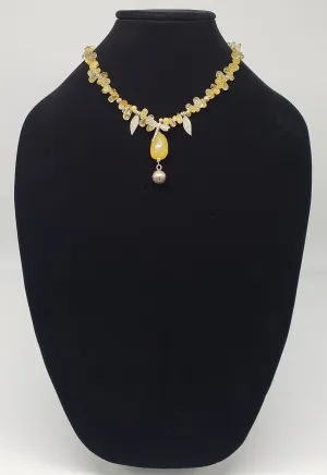 Natural Citrine gemstone necklace, genuine gemstone