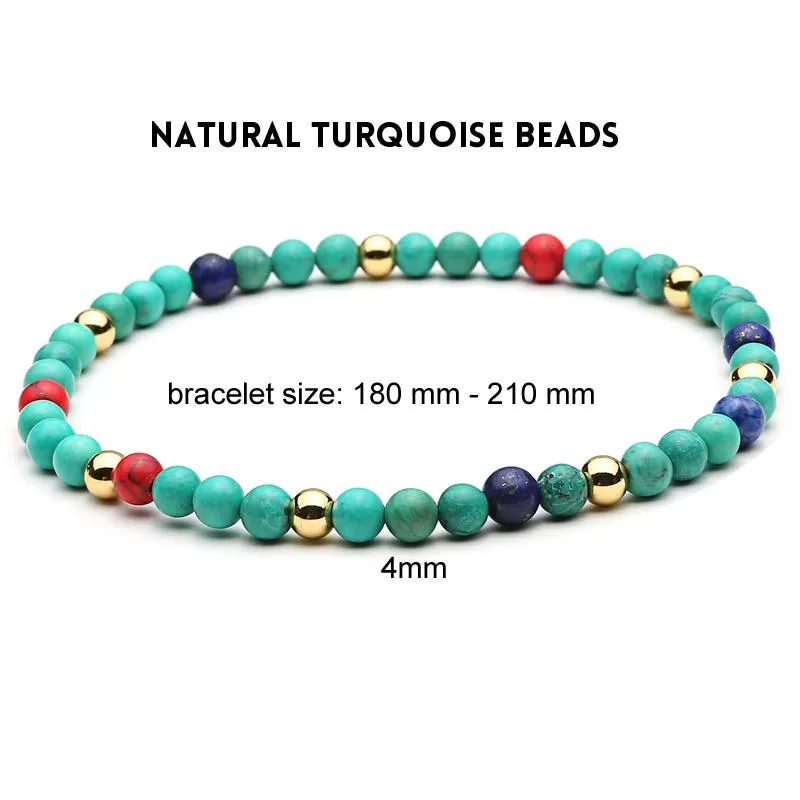 Natural Stone Gold Beaded Bracelet