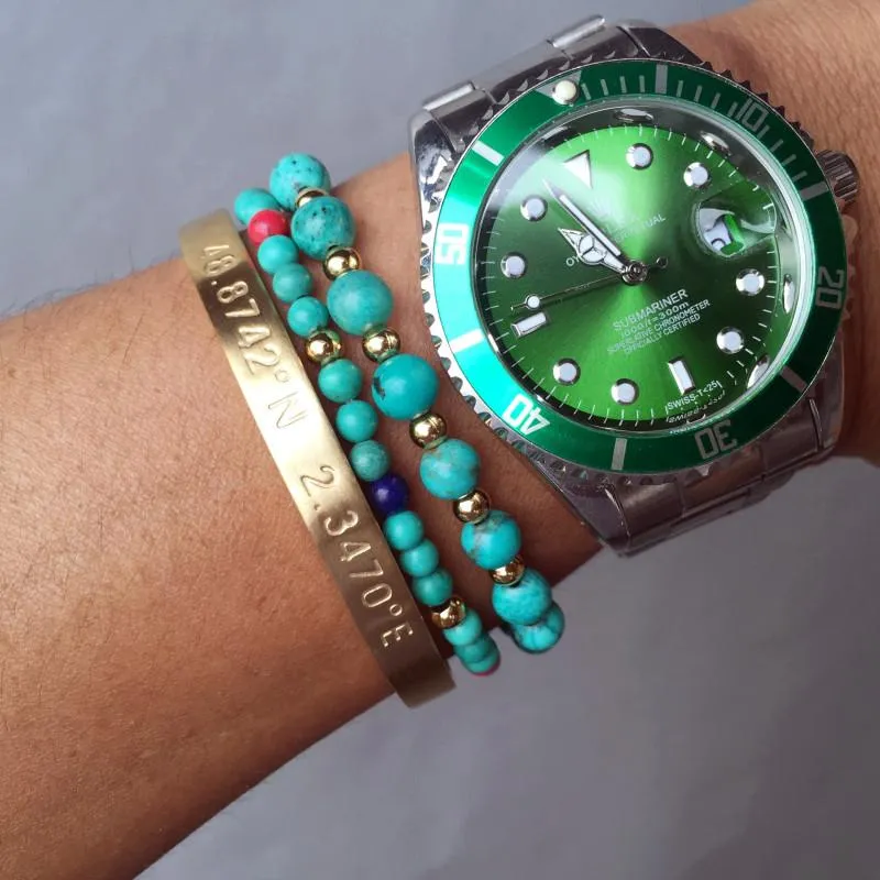 Natural Stone Gold Beaded Bracelet