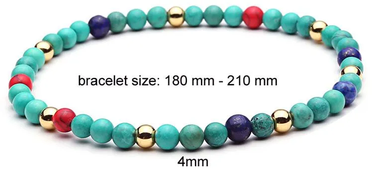 Natural Stone Gold Beaded Bracelet