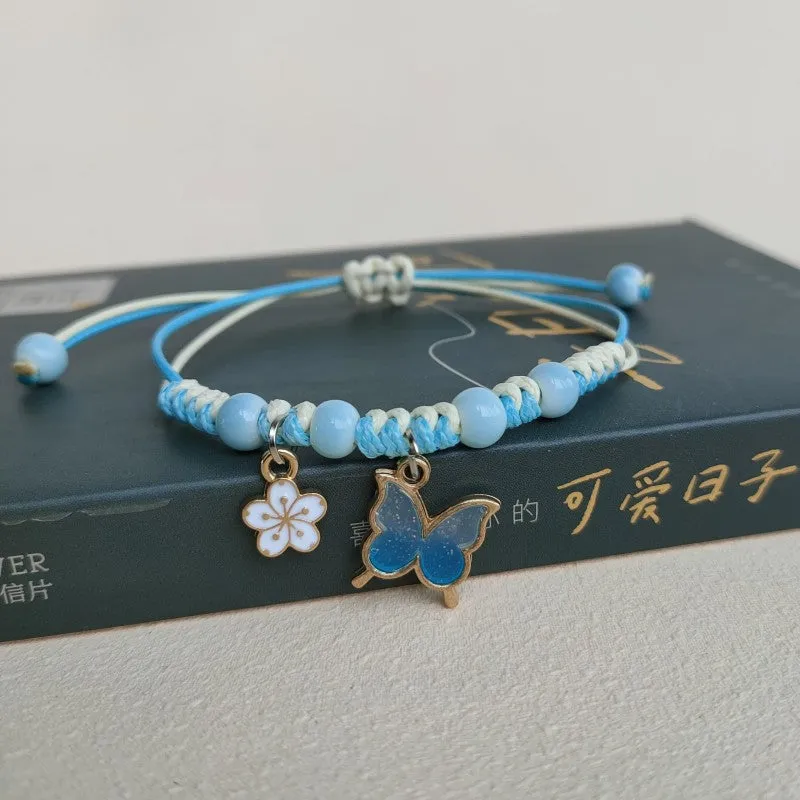 New Korean Style Simple Flower Bracelet Female Student Girlfriend Gifts Woven Hand Jewelry